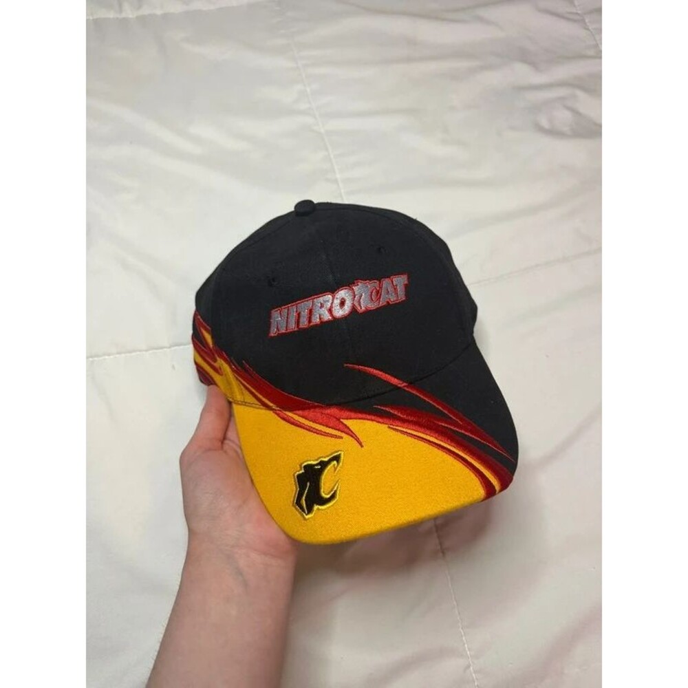 Y2k embroidered racing hat nitrocat flames